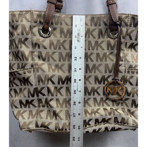 Michael Kors Khaki Signature Canvas Double Handles Tote Bag - Picture 11 of 16